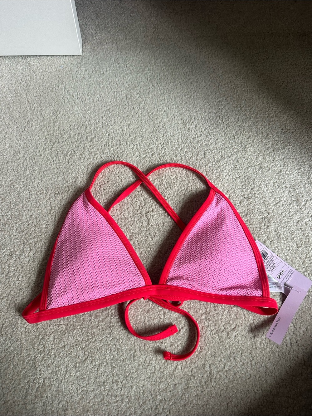 wild fable Pink and Red Triangle Bikini Top